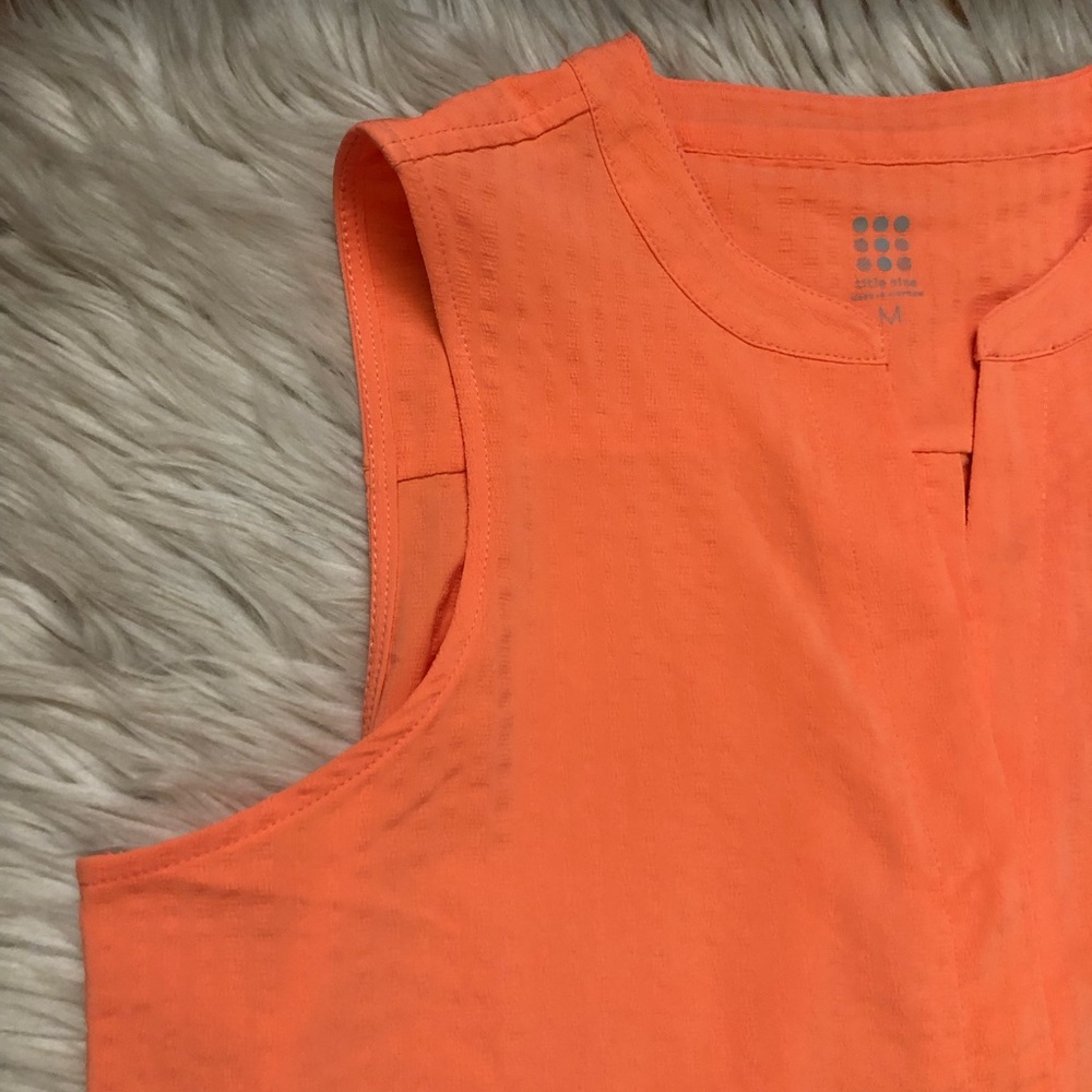 Title Nine Athletic Speed Racer Seersucker Coral Orange Tunic Dress size M - Picture 5 of 14